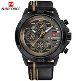 NAVIFORCE Mens Watches Top Brand  Waterproof 24 hour Date Quartz Watch Leather Sport - Men'sWatchesCollections