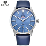 BENYAR Luxury Brand Men Leather Quartz Watch Business Waterproof Mens Watches - Men'sWatchesCollections