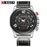 CURREN 8287 Top Brand Chronograph Quartz watches Men 24 Hour Date Men Sport Leather Wrist Watch - Men'sWatchesCollections