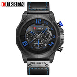 CURREN 8287 Top Brand Chronograph Quartz watches Men 24 Hour Date Men Sport Leather Wrist Watch - Men'sWatchesCollections