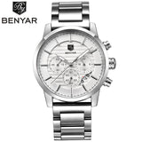 BENYAR Watches Men Chronograph Stainless Steel Calender Water Resistant Formal - Men'sWatchesCollections