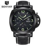 BENYAR Luxury Fashion Brand Mechanical Watches Men Sports Army Military leather Waterproof - Men'sWatchesCollections