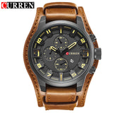 CURREN Watch Brand Luxury Military Quartz Mens Watches Waterproof Leather Wristwatch - Men'sWatchesCollections