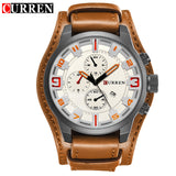CURREN Watch Brand Luxury Military Quartz Mens Watches Waterproof Leather Wristwatch - Men'sWatchesCollections
