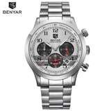 BENYAR Stainless Steel Waterproof Chronograph Watches Quartz Military - Men'sWatchesCollections