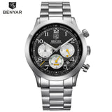 BENYAR Stainless Steel Waterproof Chronograph Watches Quartz Military - Men'sWatchesCollections