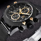 BENYAR Sport Chronograph Fashion Watches Men Mesh & Rubber Band Waterproof - Men'sWatchesCollections