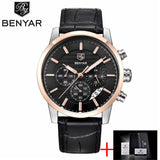BENYAR Mens watches top brand luxury Leather Waterproof - Men'sWatchesCollections
