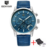 BENYAR Mens watches top brand luxury Leather Waterproof - Men'sWatchesCollections