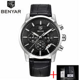 BENYAR Mens watches top brand luxury Leather Waterproof - Men'sWatchesCollections