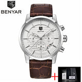 BENYAR Mens watches top brand luxury Leather Waterproof - Men'sWatchesCollections