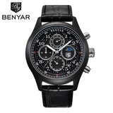 BENYAR New Fashion Men Watches Moon Phase Full Steel Men's - Men'sWatchesCollections