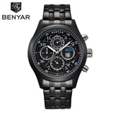 BENYAR New Fashion Men Watches Moon Phase Full Steel Men's - Men'sWatchesCollections