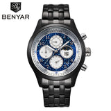 BENYAR New Fashion Men Watches Moon Phase Full Steel Men's - Men'sWatchesCollections