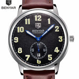 Benyar Brand Men's Fashion Casual Sport Watches Men Waterproof Leather Quartz Watch - Men'sWatchesCollections